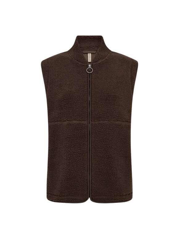 Soya - Plysseret vest med lynlås