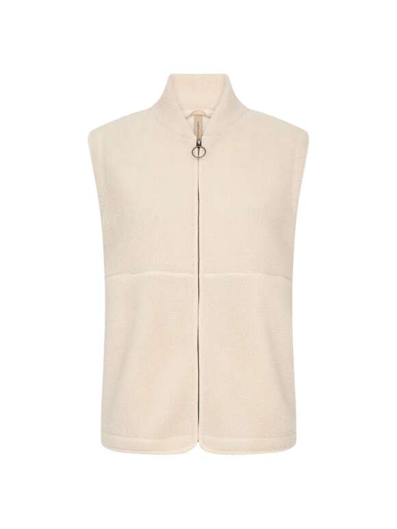 Soya - Plysseret vest med lynlås
