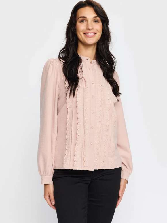 2-Biz - PIPPA Bluse Med Blonder