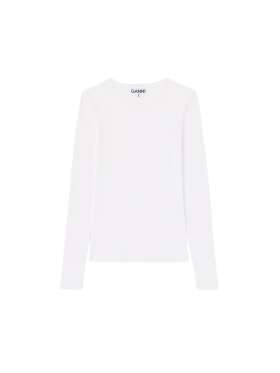 Ganni - Langærmet, ribbet top