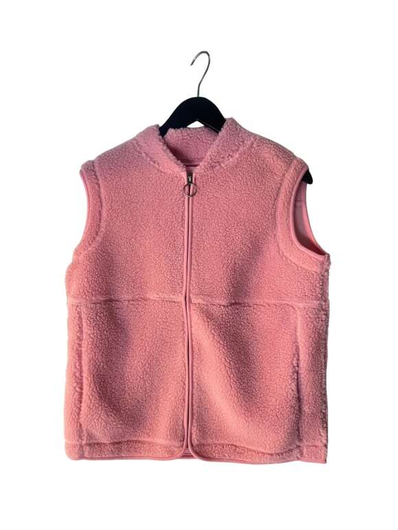 Soya - Plysseret vest med lynlås