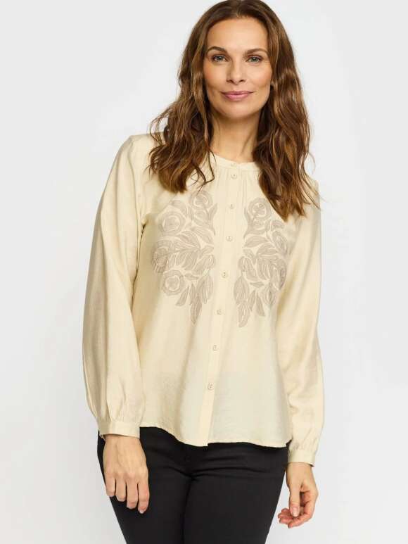 2-Biz - ELIKA Bluse Med Broderi