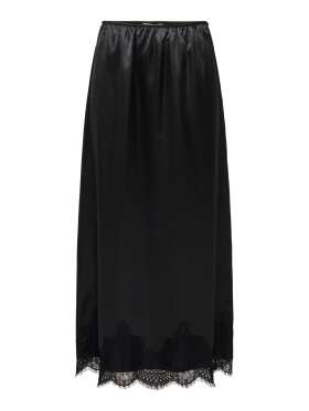 Only - SATIN NEDERDEL MED BLONDEKANT
