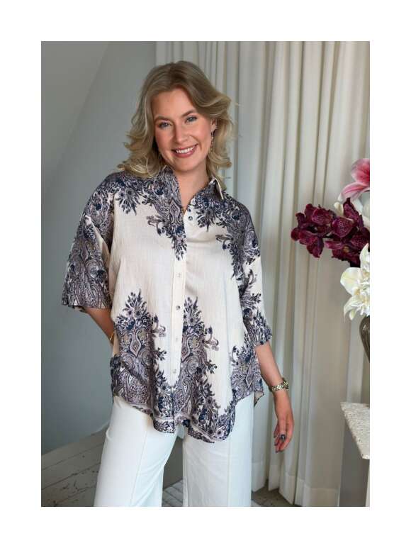 Love and Divine - ELEGANT BLUSE MED MØNSTER 