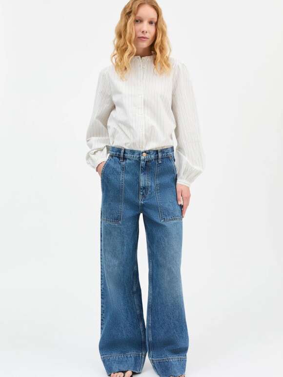 Skall - VITA Finstribet Skjorte 