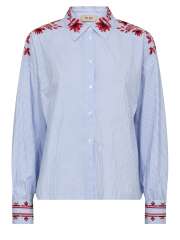 Mos Mosh - OSMO Stribet Skjorte Med Broderi Mos Mosh - OSMO Stribet Skjorte Med Broderi