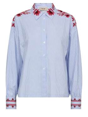 Mos Mosh - OSMO Stribet Skjorte Med Broderi