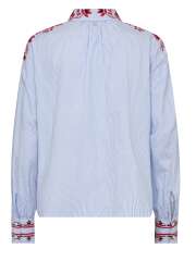 Mos Mosh - OSMO Stribet Skjorte Med Broderi Mos Mosh - OSMO Stribet Skjorte Med Broderi