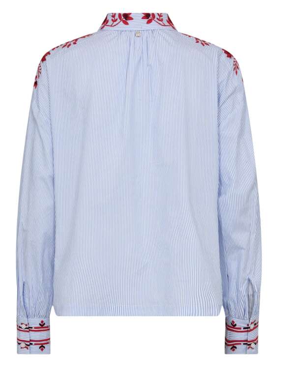 Mos Mosh - OSMO Stribet Skjorte Med Broderi