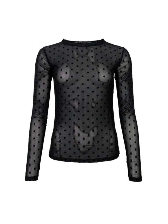 Black Colour - JENNIE DOTTED MESH