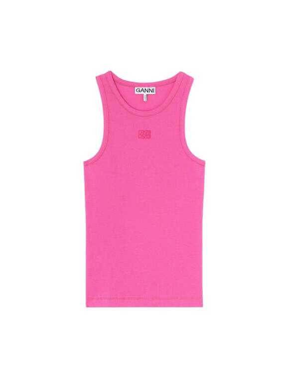 Ganni - Tanktop i pink