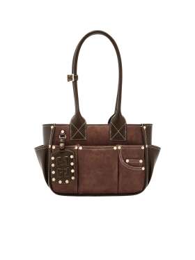 Ganni - Lille Posy taske i brunt ruskind