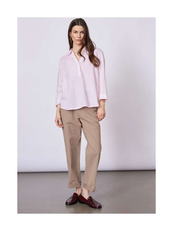 REDGREEN - ANNIKA Stribet Hørbluse