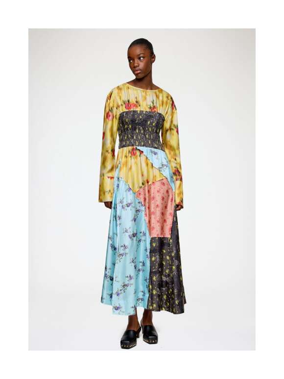 Ganni - Feminin Patchwork Kjole