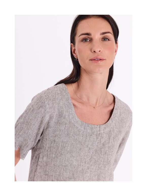 FREEQUENT - LAVA Feminin Stribet Hørkjole