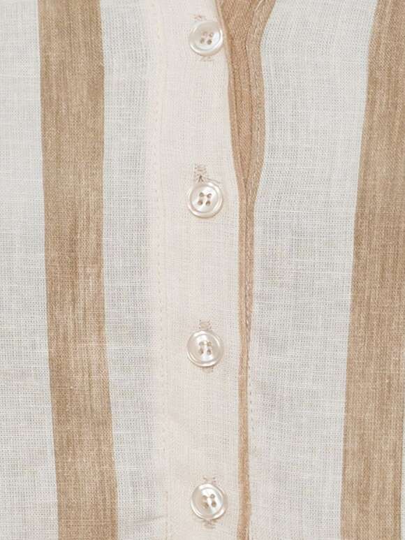 Marta Du Chateau - ARMINA DRESS Stribet Hør Kjole