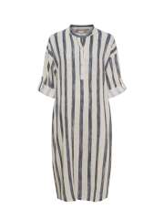 Marta Du Chateau - ARMINA DRESS Stribet Hør Kjole