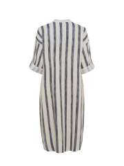 Marta Du Chateau - ARMINA DRESS Stribet Hør Kjole