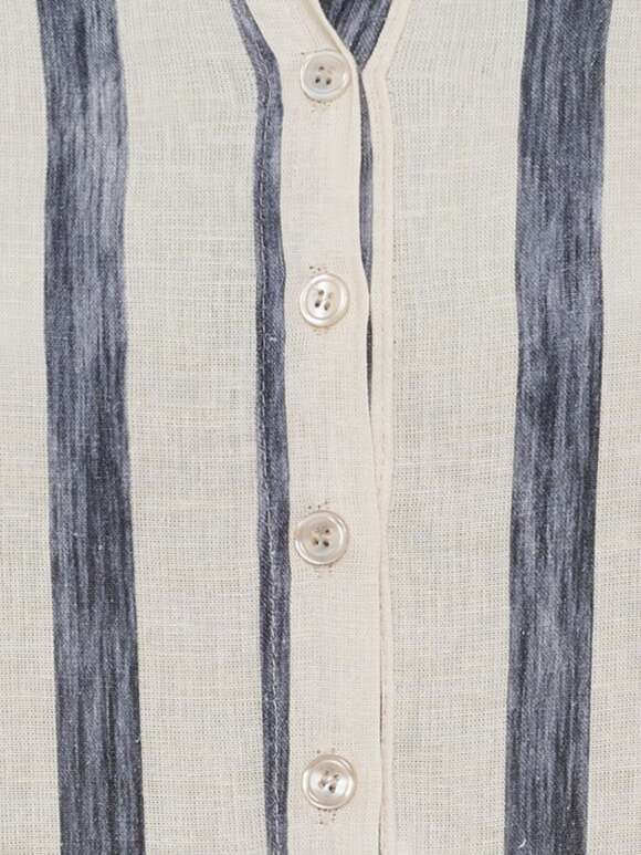 Marta Du Chateau - ARMINA DRESS Stribet Hør Kjole