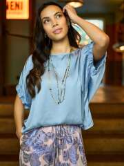 Black Colour - MABEL Stilfuld Bluse