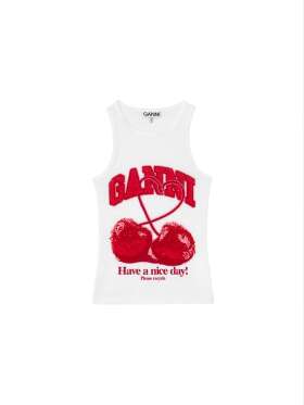 Ganni - Tanktop med kirsebær