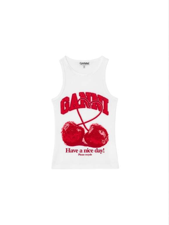 Ganni - Tanktop med kirsebær
