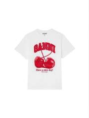 Ganni - T-SHIRT MED KIRSEBÆR