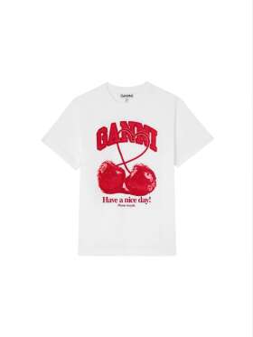 Ganni - T-SHIRT MED KIRSEBÆR Ganni - T-SHIRT MED KIRSEBÆR