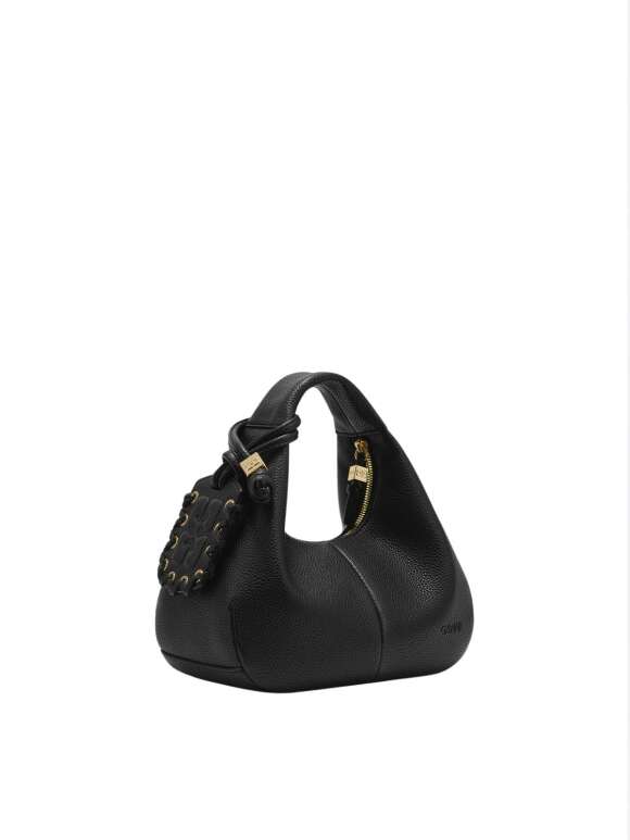 Ganni - Sort Mini Hobo Taske