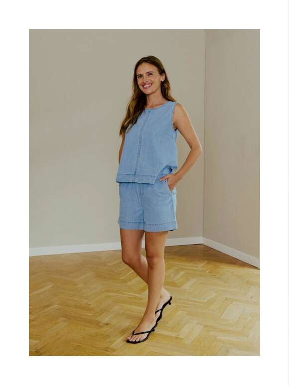 FREEQUENT - LISEA Sommer Denim Bluse