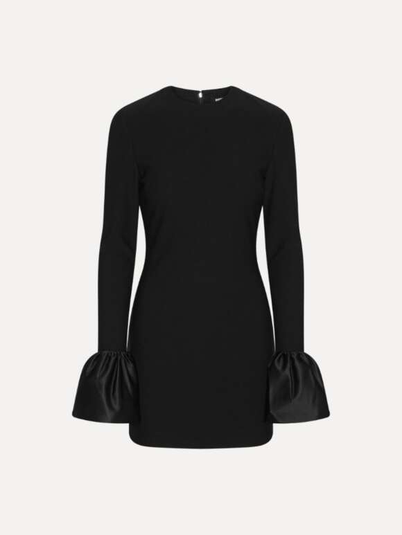 ROTATE - Frill Sleeved Mini Dress Black