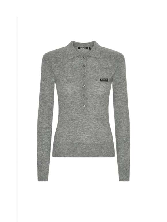 ROTATE - Wool Longleeve Polo Grey