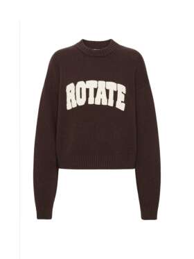 ROTATE - Crewneck Sweater Dark Brown