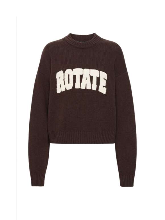 ROTATE - Crewneck Sweater Dark Brown