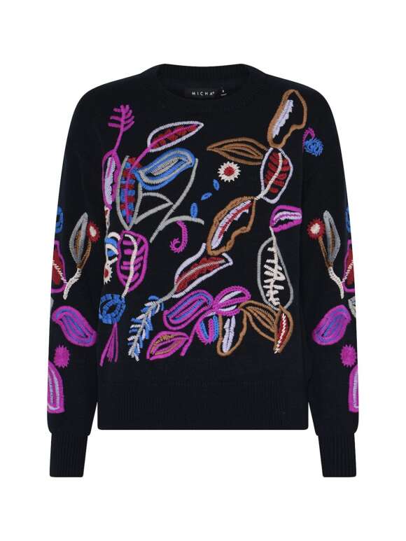 Micha - Elegant Strik Med Broderier