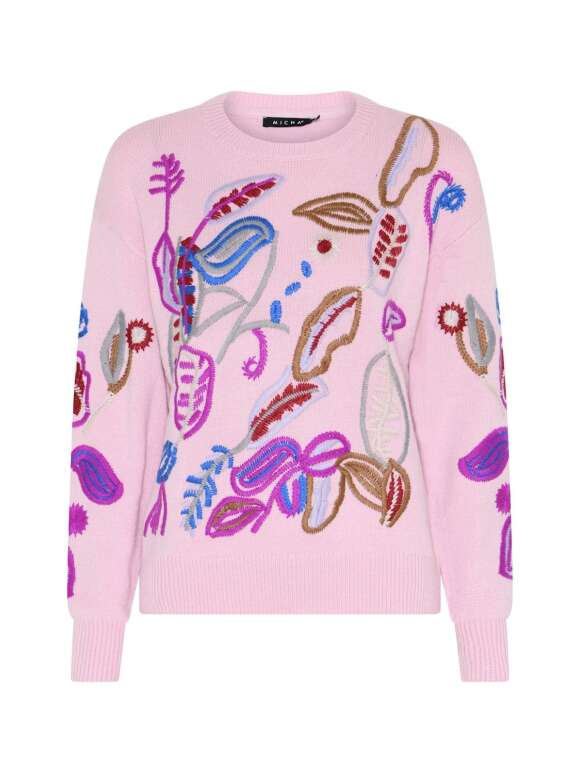 Micha - Elegant Strik Med Broderier