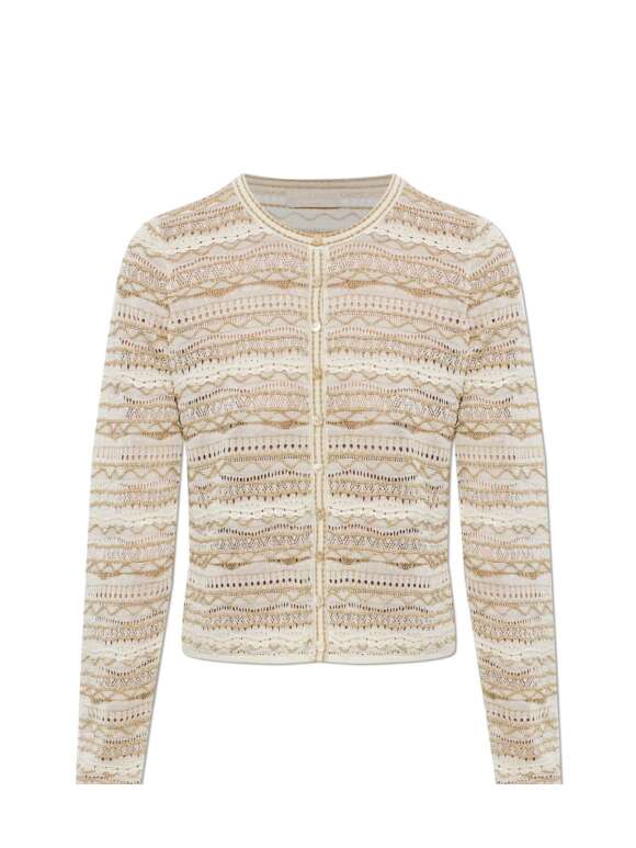 Ulla Johnson - Mia striped pointelle-knit cardigan