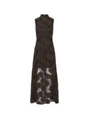 ROTATE - 3d Flower Maxi Dress Dark Brown
