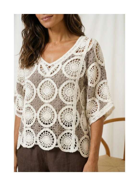Marta Du Chateau - Feminin Hæklet Bluse