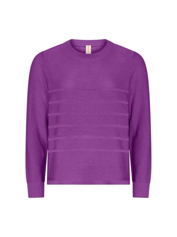 Skovhuus - Finstrikket bluse med rund hals