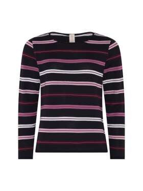 Skovhuus - Stribet finstrikket bluse Skovhuus - Stribet finstrikket bluse