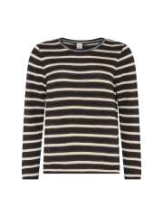 Skovhuus - Finstrikket bluse med smalle striber Skovhuus - Finstrikket bluse med smalle striber