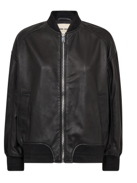 Mos Mosh - Ruby Leather Bomber Jacket