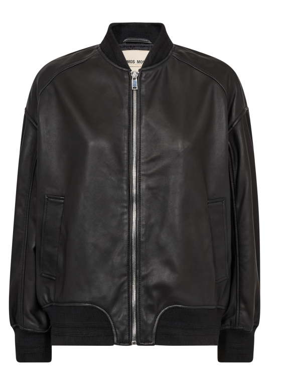 Mos Mosh - Ruby Leather Bomber Jacket