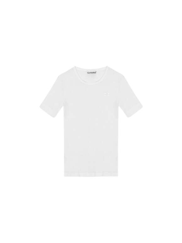 Ganni - T-shirt i blød rib