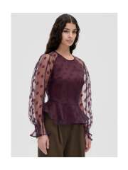 Stine Goya - Sheer Peplum Bluse Stine Goya - Sheer Peplum Bluse