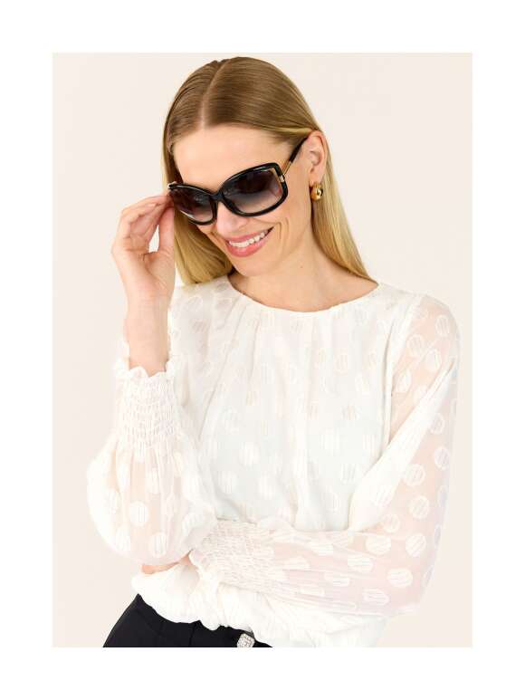 MOLLY JO - Detaljeret bluse