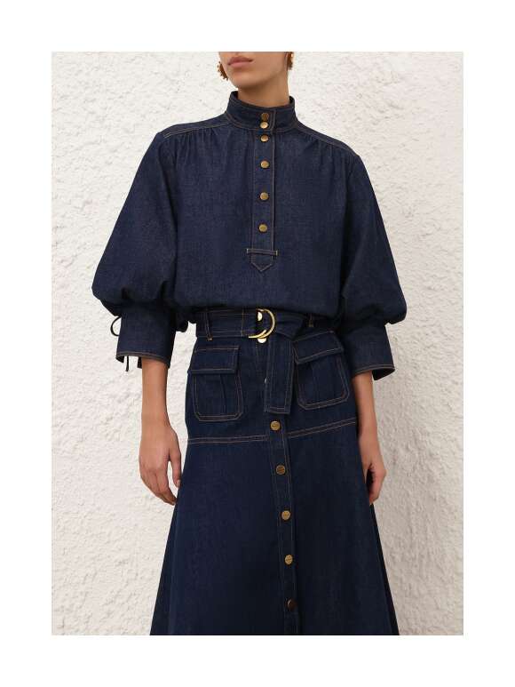 Zimmermann - DENIM BILLOW SKJORTE