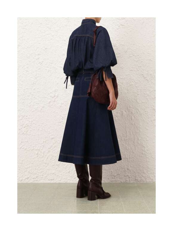 Zimmermann - DENIM BILLOW SKJORTE