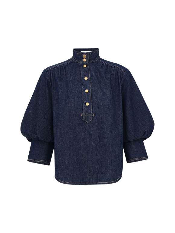 Zimmermann - DENIM BILLOW SKJORTE